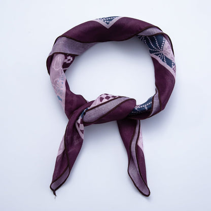 Vintage Square 56mm Soft Faux Silk Bandana Scarf Necklace | WA-1978