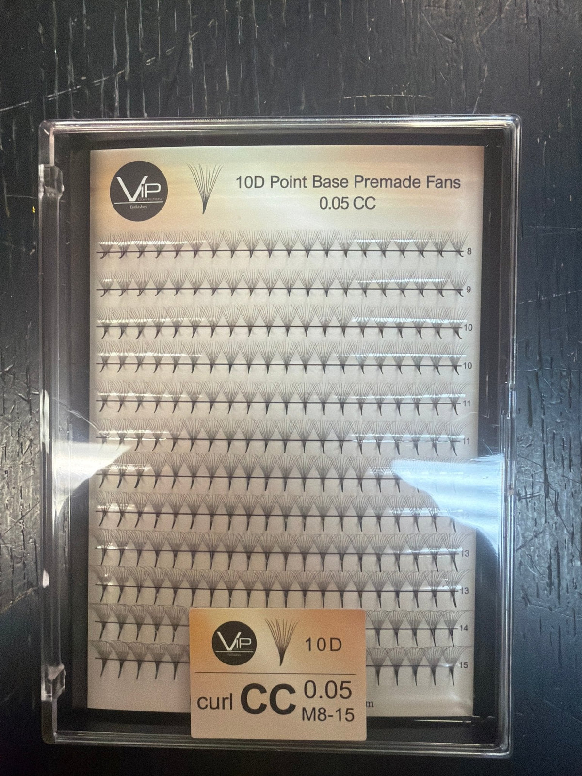 VIP 10D Point Base Premade Fans 0.05 mm C, D, CC &amp; DD Mix | 12-Line Large Trays