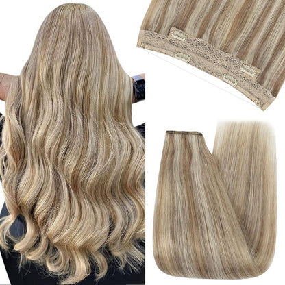VIP BandX Halo System – 100% Human Hair Extensions, Body Wave 24" with Clip