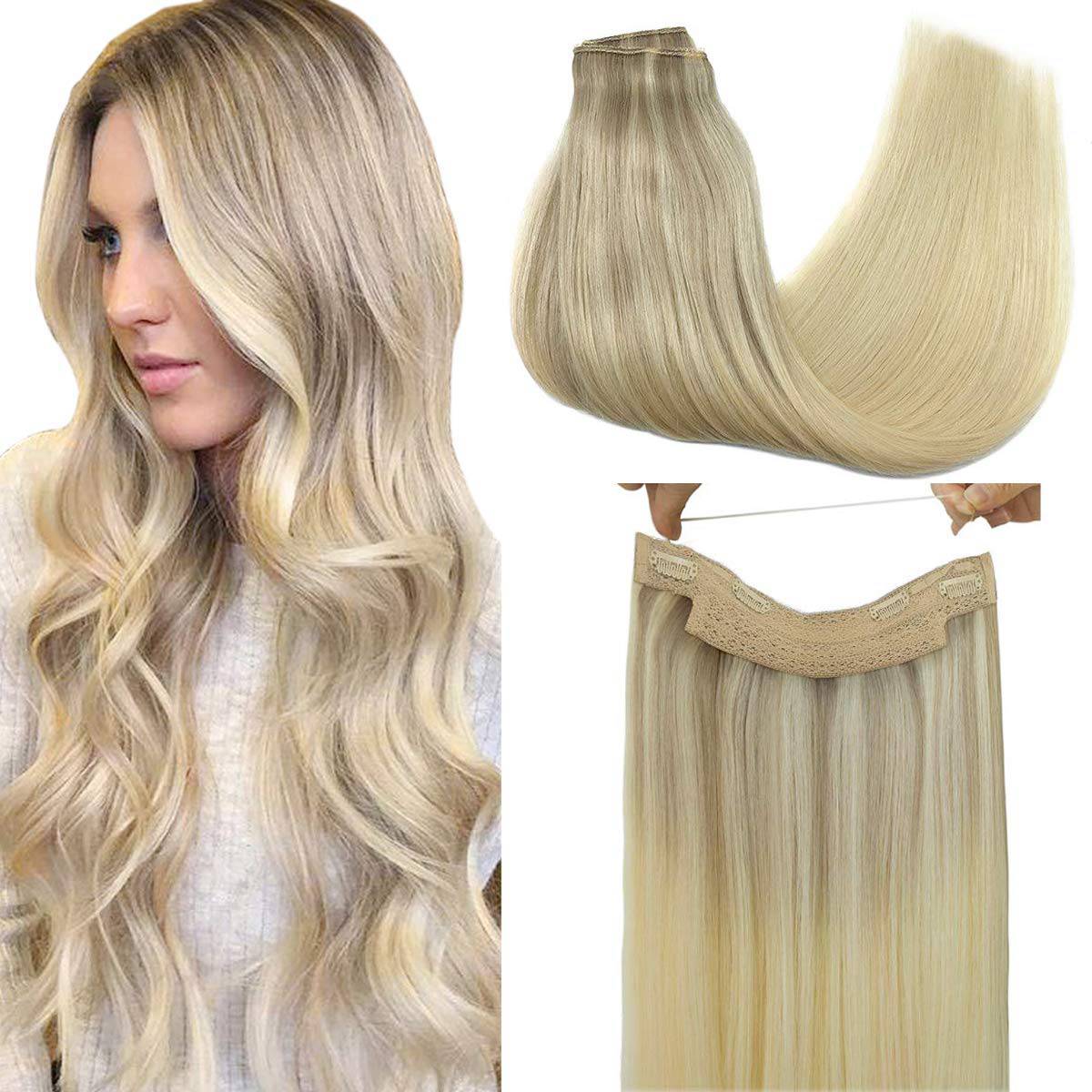 VIP BandX Halo System – 100% Human Hair Extensions, Silky Straight 18" with Clip