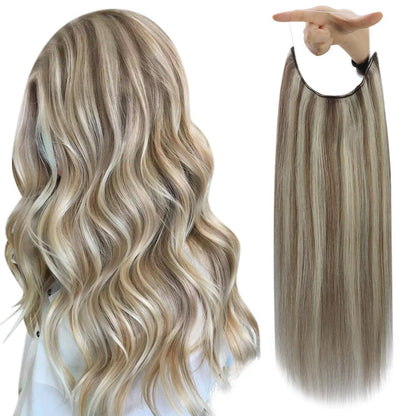 VIP BandX Halo System – 100% Human Hair Extensions, Silky Straight 24" with Clip