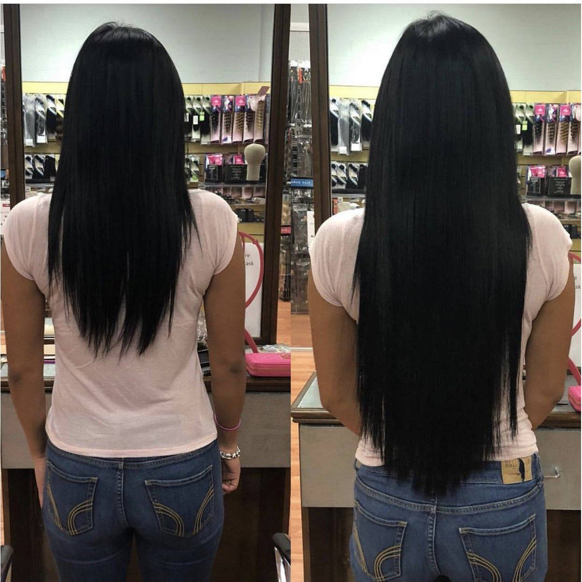 VIP BandX Halo System – 100% Human Hair Extensions, Silky Straight 24" with Clip