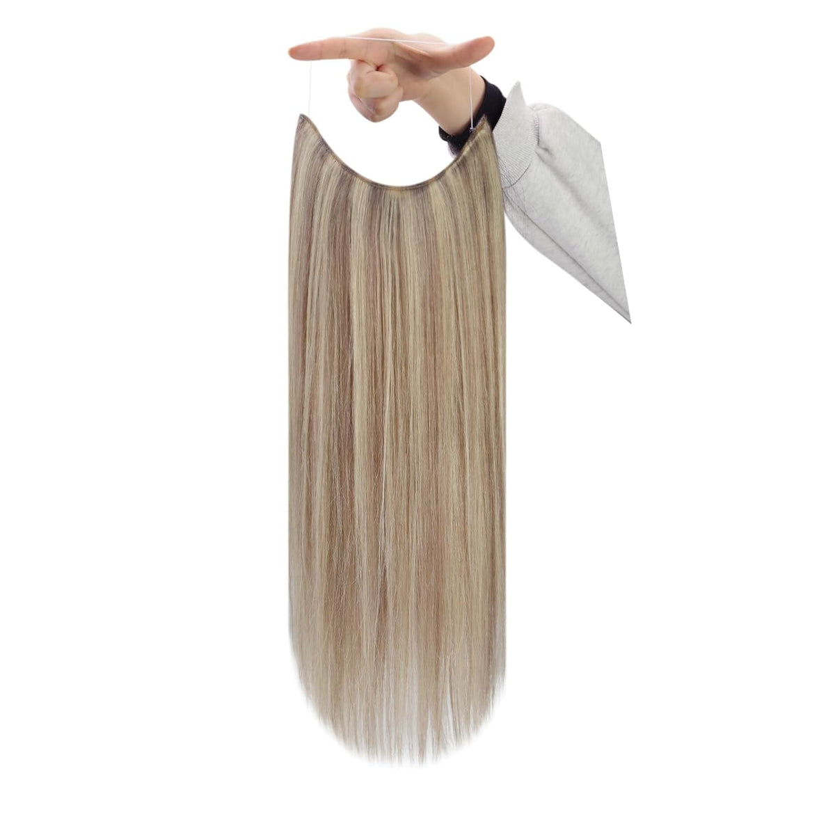 VIP BandX Halo System – 100% Human Hair Extensions, Silky Straight 24" with Clip