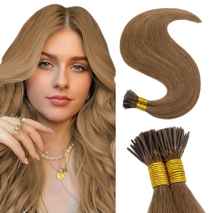 VIP I-Tip System – Keratin Human Hair Extensions, Straight 18" (100g)