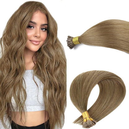 VIP I-Tip System – Keratin Human Hair Extensions, Straight 18" (100g)