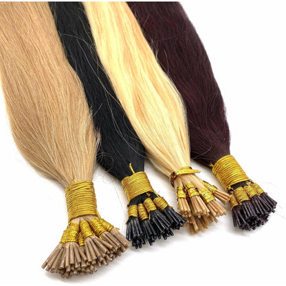 VIP I-Tip System – Keratin Human Hair Extensions, Straight 18" (70g)