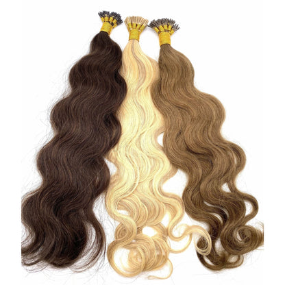VIP I-Tip System – Keratin Human Hair Extensions, Wavy 18" (70g)
