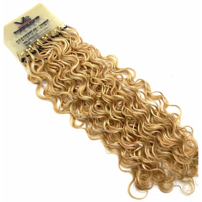 VIP RineX System – Cylinder Loop Human Hair Extensions, Curly 18" (100 Strands)