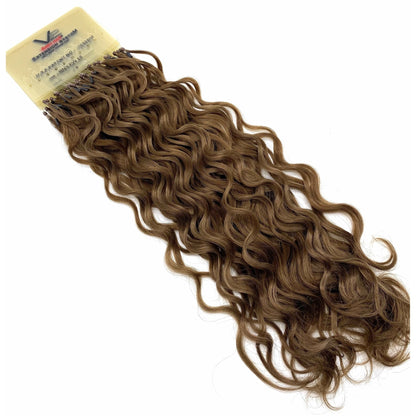 VIP RineX System – Cylinder Loop Human Hair Extensions, Curly 18" (100 Strands)