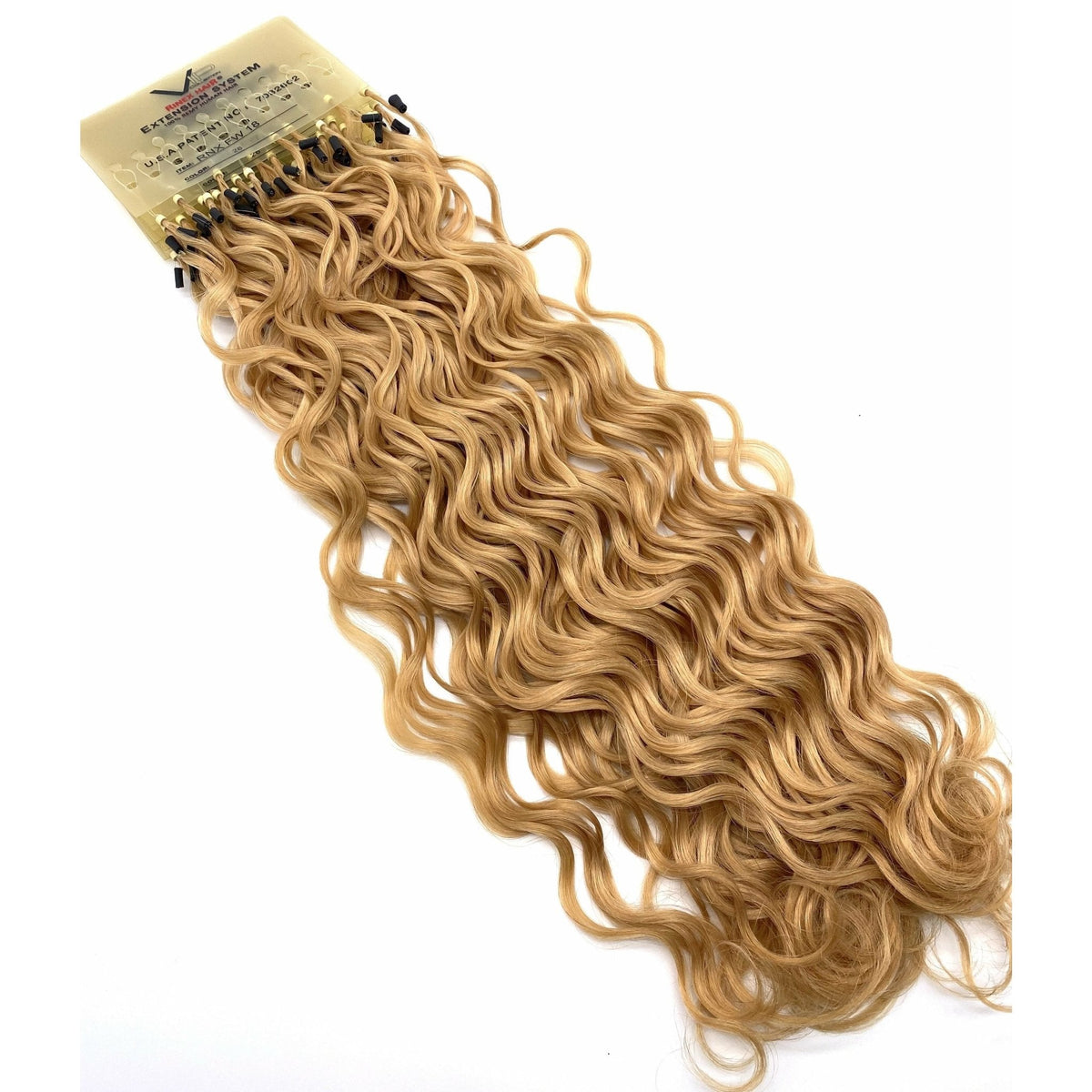 VIP RineX System – Cylinder Loop Human Hair Extensions, Curly 18" (100 Strands)