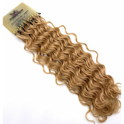 VIP RineX System – Cylinder Loop Human Hair Extensions, Curly 18" (100 Strands)