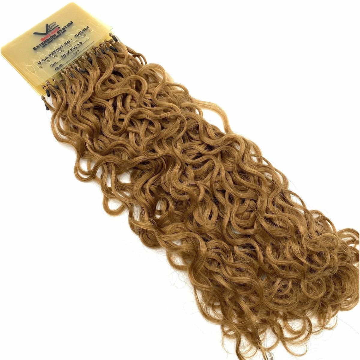 VIP RineX System – Cylinder Loop Human Hair Extensions, Curly 18" (100 Strands)