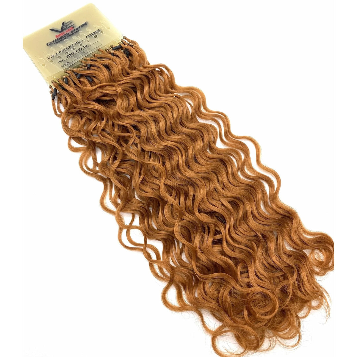VIP RineX System – Cylinder Loop Human Hair Extensions, Curly 18" (100 Strands)