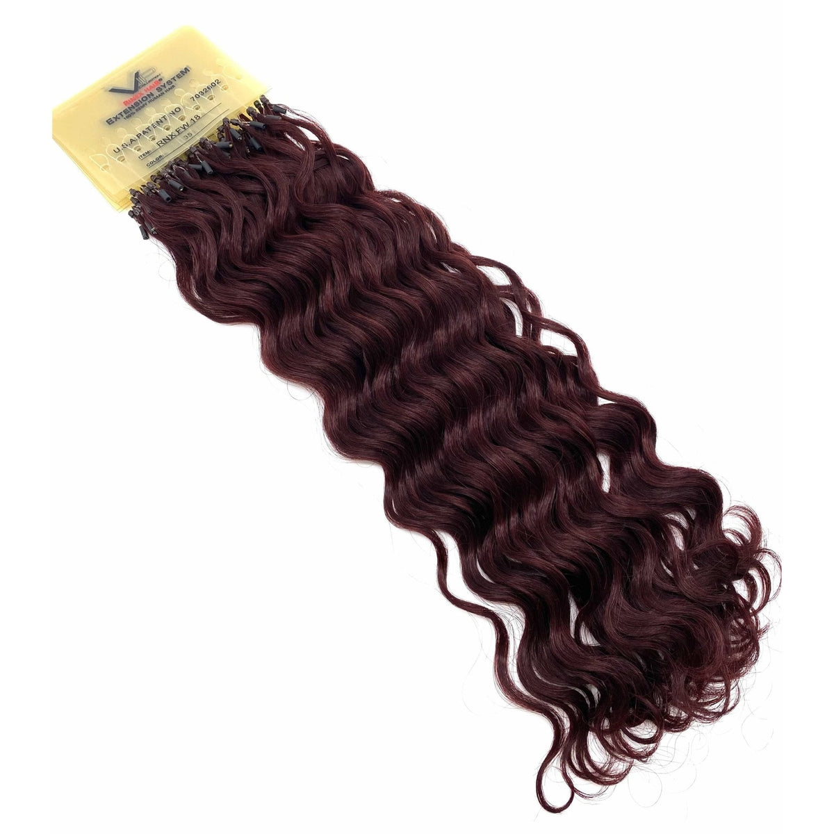 VIP RineX System – Cylinder Loop Human Hair Extensions, Curly 18" (100 Strands)
