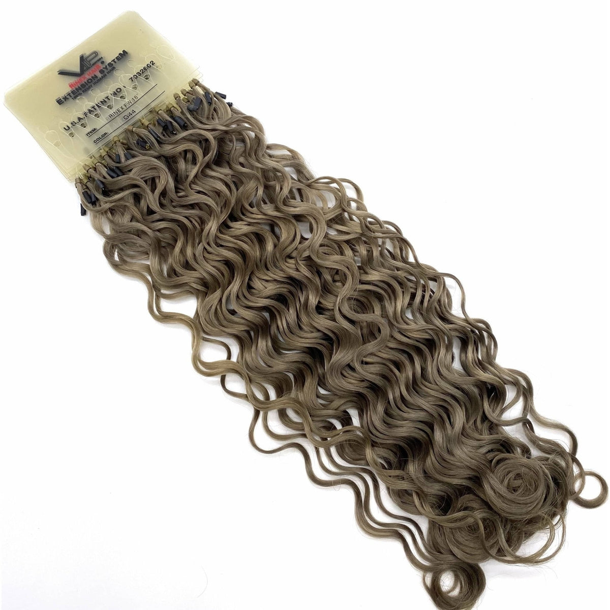 VIP RineX System – Cylinder Loop Human Hair Extensions, Curly 18" (100 Strands)