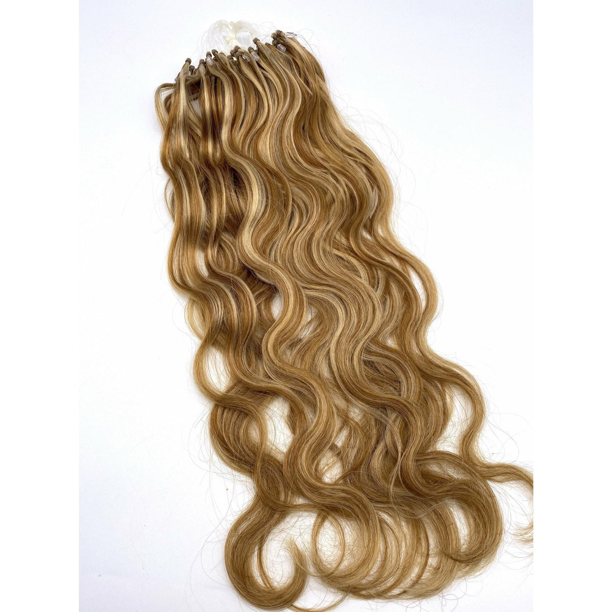 VIP RineX System – Cylinder Loop Human Hair Extensions, Wavy 18" (100 Strands)