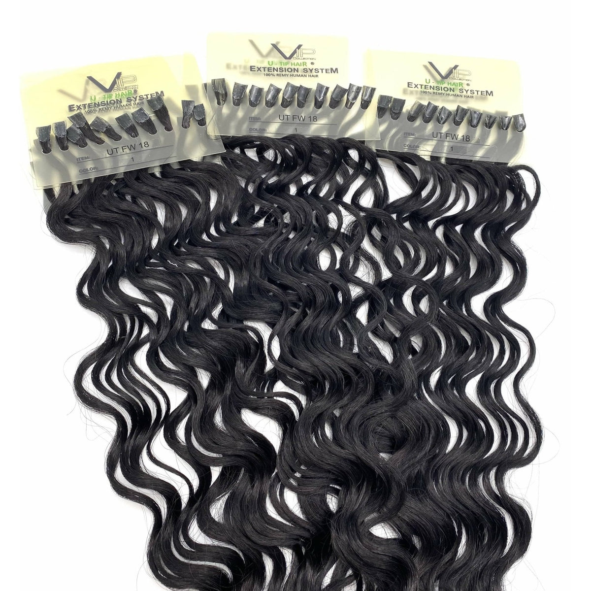 VIP U-Tip System – Keratin Human Hair Extensions, Curly 18"
