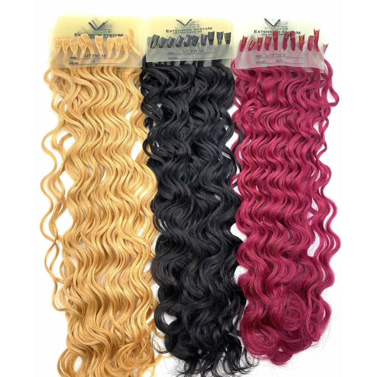VIP U-Tip System – Keratin Human Hair Extensions, Curly 18"