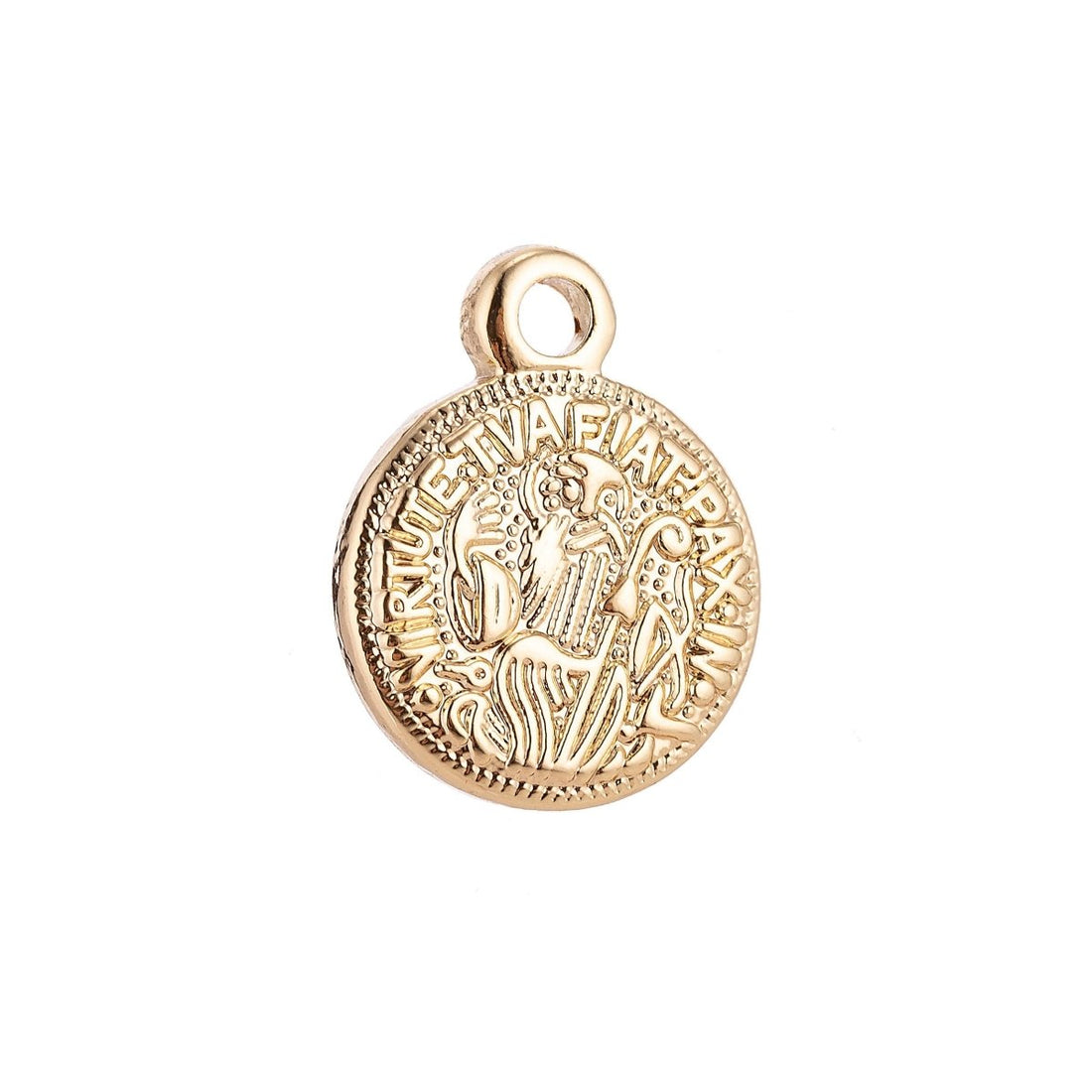 Virtute Tua Fiat Pax in (May there be peace in your strength) Pendant Charm Gold Filled C-007 C-298