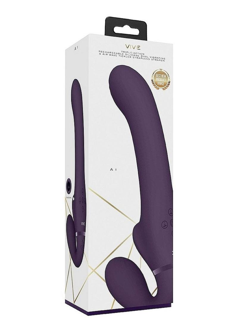 Vive AI Rechargeable Silicone Dual-Motor Strapless Strap-On