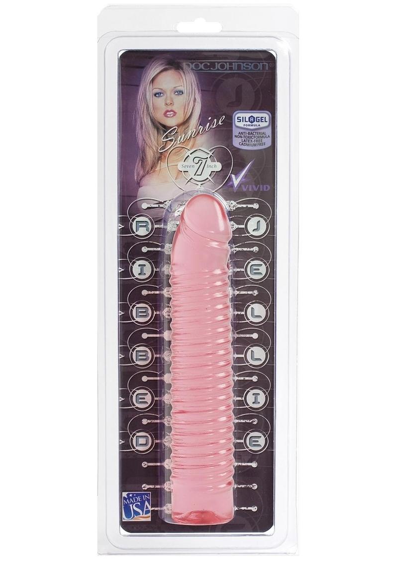 Vivid Sunrise Ribbed Jellie Dildo