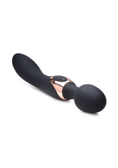 10X Dual Duchess Black 2-in-1 Silicone Vibrating Wand Massager