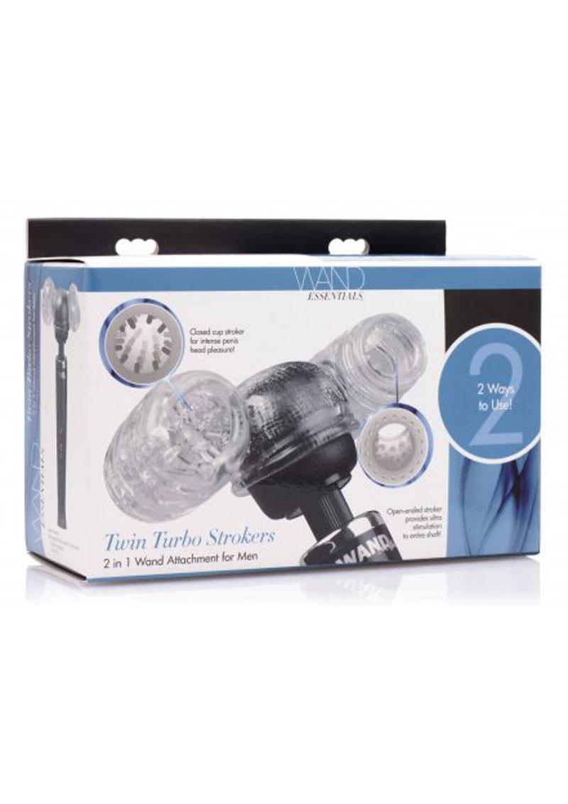 Wand Essentials Twin Turbo Strokers 2 in 1 Wand Attachment for Men