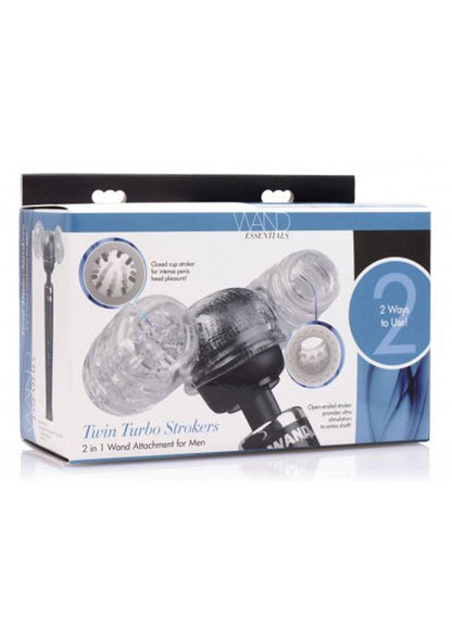 Wand Essentials Twin Turbo Strokers 2 in 1 Wand Attachment for Men