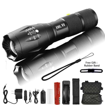 Waterproof Z45 Led Flashlight Ultra Bright Waterproof MINI Torch T6/L2/V6 zoomable 5 Modes 18650 rechargeable Battery for camping tactica Led Mini Water-Resistant Torch Light For Indoor &amp; Outdoor Camping Hiking Accessories Gear