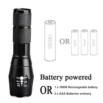 Waterproof Z45 Led Flashlight Ultra Bright Waterproof MINI Torch T6/L2/V6 zoomable 5 Modes 18650 rechargeable Battery for camping tactica Led Mini Water-Resistant Torch Light For Indoor &amp; Outdoor Camping Hiking Accessories Gear