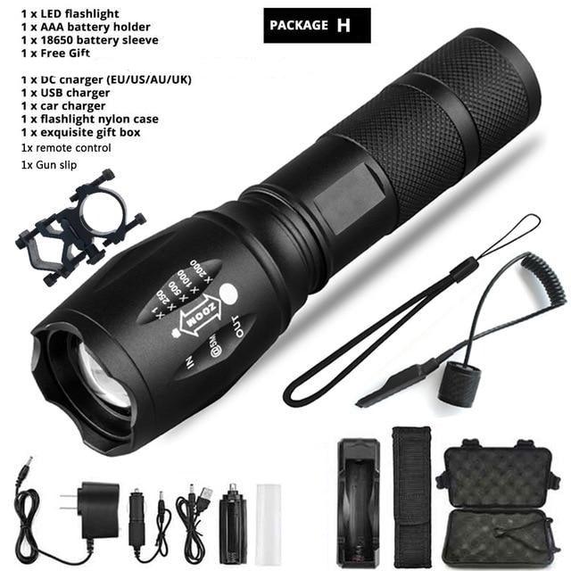 Waterproof Z45 Led Flashlight Ultra Bright Waterproof MINI Torch T6/L2/V6 zoomable 5 Modes 18650 rechargeable Battery for camping tactica Led Mini Water-Resistant Torch Light For Indoor &amp; Outdoor Camping Hiking Accessories Gear