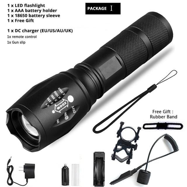 Waterproof Z45 Led Flashlight Ultra Bright Waterproof MINI Torch T6/L2/V6 zoomable 5 Modes 18650 rechargeable Battery for camping tactica Led Mini Water-Resistant Torch Light For Indoor &amp; Outdoor Camping Hiking Accessories Gear