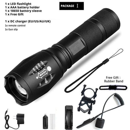 Waterproof Z45 Led Flashlight Ultra Bright Waterproof MINI Torch T6/L2/V6 zoomable 5 Modes 18650 rechargeable Battery for camping tactica Led Mini Water-Resistant Torch Light For Indoor &amp; Outdoor Camping Hiking Accessories Gear