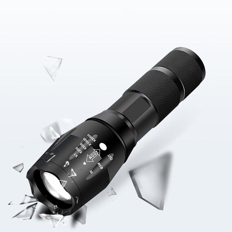 Waterproof Z45 Led Flashlight Ultra Bright Waterproof MINI Torch T6/L2/V6 zoomable 5 Modes 18650 rechargeable Battery for camping tactica Led Mini Water-Resistant Torch Light For Indoor &amp; Outdoor Camping Hiking Accessories Gear