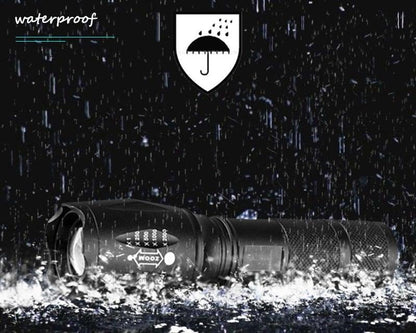 Waterproof Z45 Led Flashlight Ultra Bright Waterproof MINI Torch T6/L2/V6 zoomable 5 Modes 18650 rechargeable Battery for camping tactica Led Mini Water-Resistant Torch Light For Indoor &amp; Outdoor Camping Hiking Accessories Gear