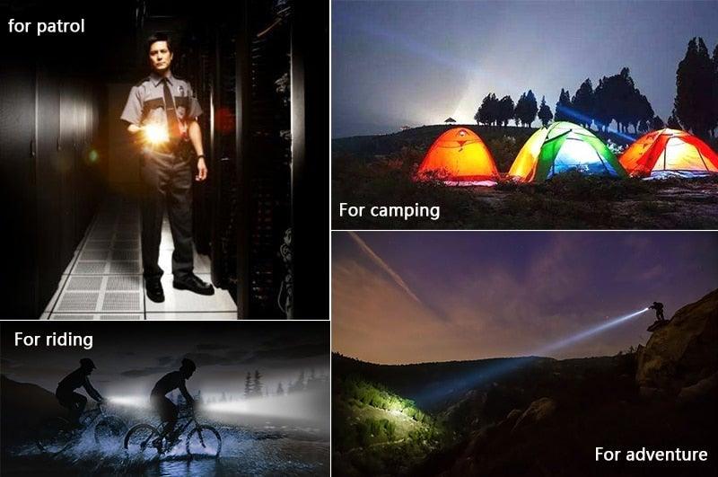 Waterproof Z45 Led Flashlight Ultra Bright Waterproof MINI Torch T6/L2/V6 zoomable 5 Modes 18650 rechargeable Battery for camping tactica Led Mini Water-Resistant Torch Light For Indoor &amp; Outdoor Camping Hiking Accessories Gear