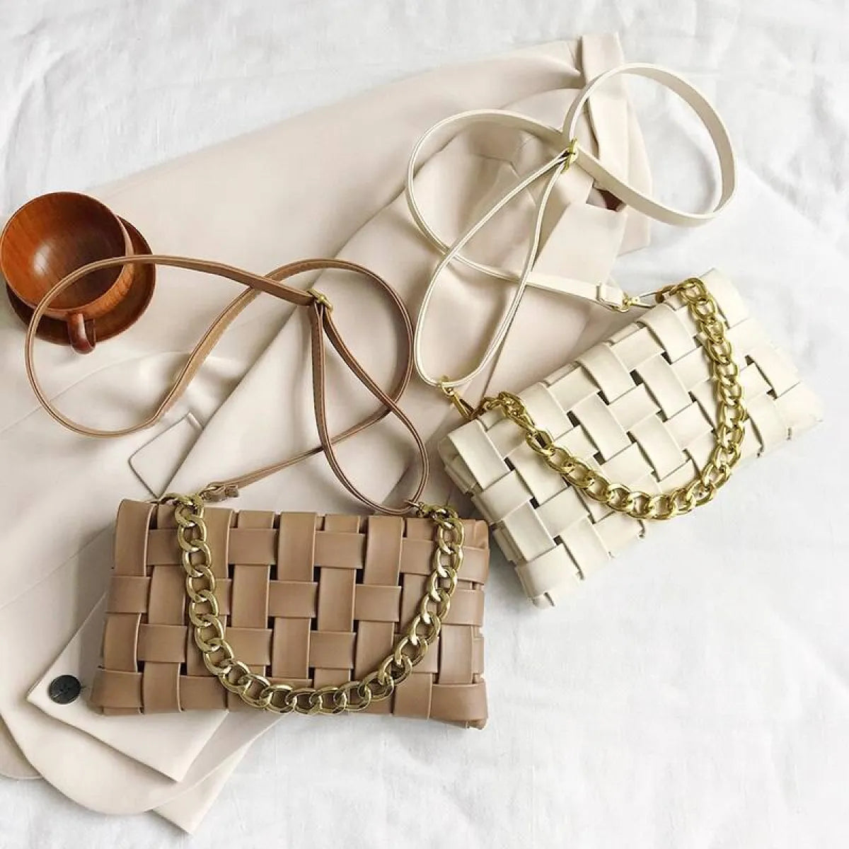 Weave Design Crossbody Bag
