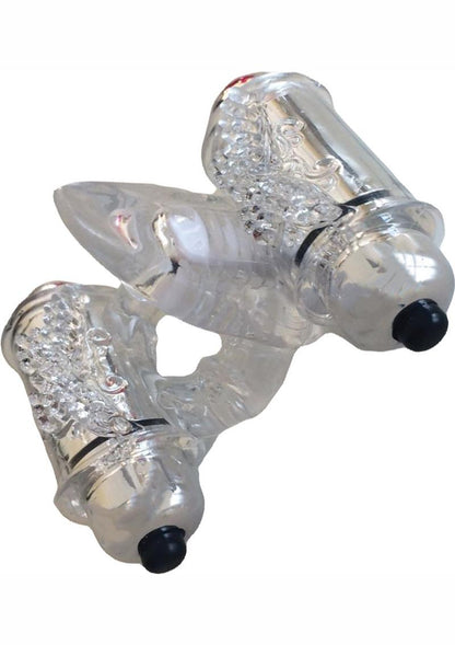 Wet Dreams Double Down Triple Motor Cock Ring with Vibrating Stimulation