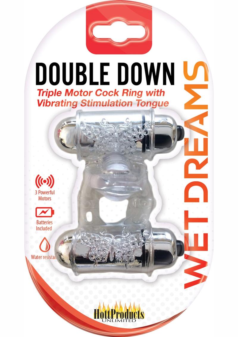 Wet Dreams Double Down Triple Motor Cock Ring with Vibrating Stimulation