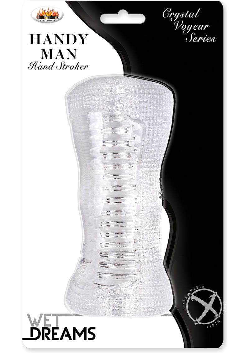 Wet Dreams Handy Man Hand Stroker Textured Clear Sleeve