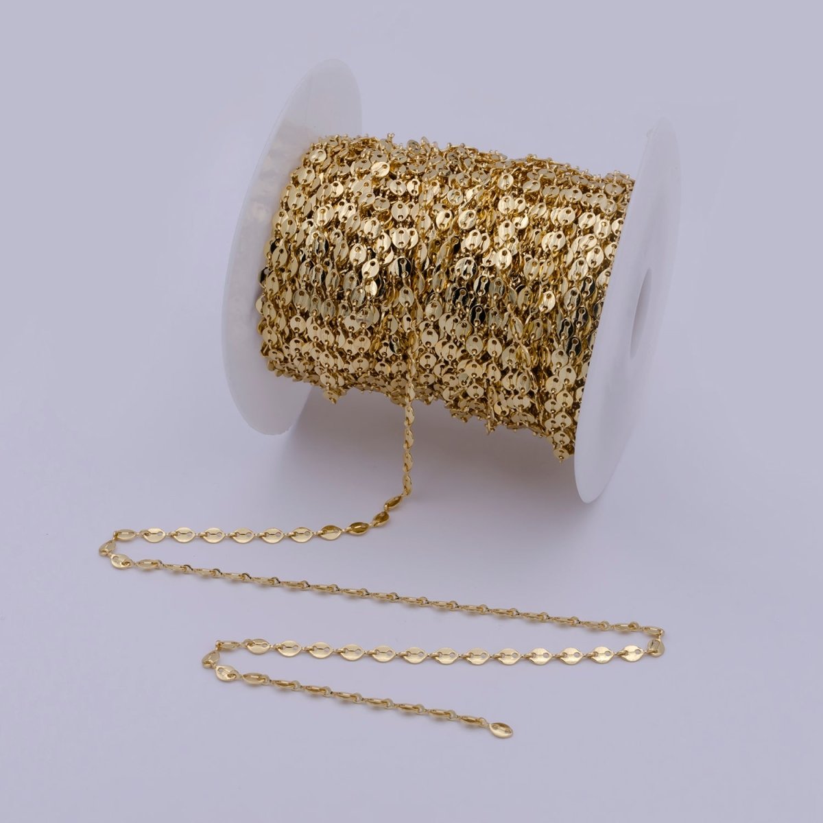 White and 24K Gold Filled Mariner Chain, 4mm Width, Silver Unfinished Wholesale Chain For Jewelry Necklace Bracelet Anklet Making | ROLL-591 ROLL-592