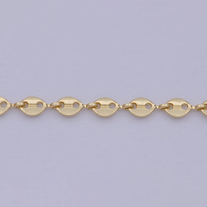 White and 24K Gold Filled Mariner Chain, 4mm Width, Silver Unfinished Wholesale Chain For Jewelry Necklace Bracelet Anklet Making | ROLL-591 ROLL-592