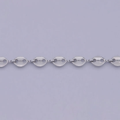 White and 24K Gold Filled Mariner Chain, 4mm Width, Silver Unfinished Wholesale Chain For Jewelry Necklace Bracelet Anklet Making | ROLL-591 ROLL-592