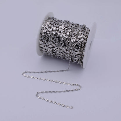 White and 24K Gold Filled Mariner Chain, 4mm Width, Silver Unfinished Wholesale Chain For Jewelry Necklace Bracelet Anklet Making | ROLL-591 ROLL-592