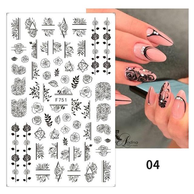 White Embossed Flower Lace Sticker Decal Wedding Nail Art Designs Floral Butterfly Japanese Manicures Nail Decoration Metallic Curve Strip Line Nail Decal Self-Adhesive 3D Wave Design Decoration for Women Girls Adhesive Striping Tape Nail Art Stickers
