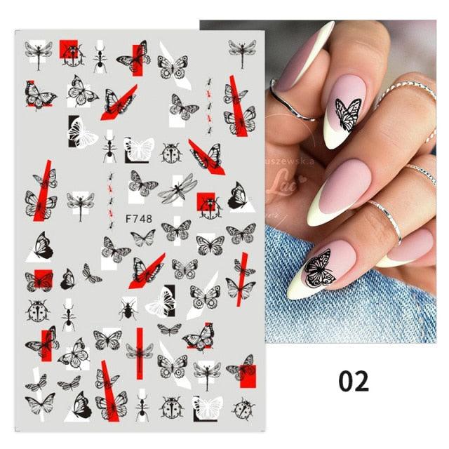 White Embossed Flower Lace Sticker Decal Wedding Nail Art Designs Floral Butterfly Japanese Manicures Nail Decoration Metallic Curve Strip Line Nail Decal Self-Adhesive 3D Wave Design Decoration for Women Girls Adhesive Striping Tape Nail Art Stickers