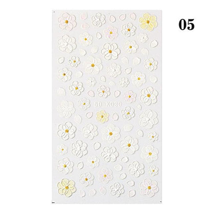 White Embossed Flower Lace Sticker Decal Wedding Nail Art Designs Floral Butterfly Japanese Manicures Nail Decoration Metallic Curve Strip Line Nail Decal Self-Adhesive 3D Wave Design Decoration for Women Girls Adhesive Striping Tape Nail Art Stickers