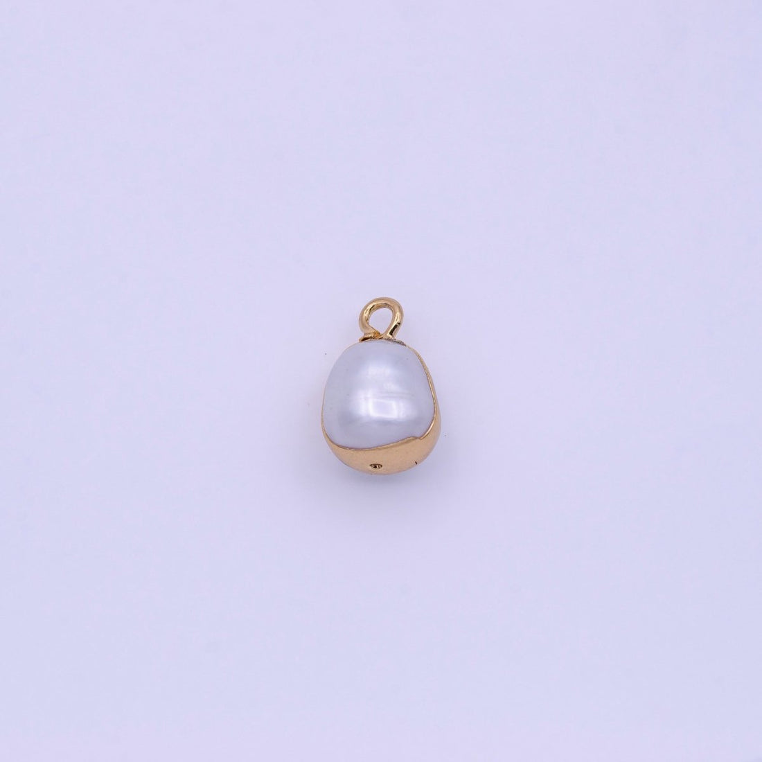 White Freshwater Pearl Teardrop Gold Coated Add-On Charm | P-1851