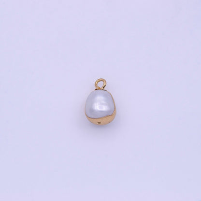 White Freshwater Pearl Teardrop Gold Coated Add-On Charm | P-1851