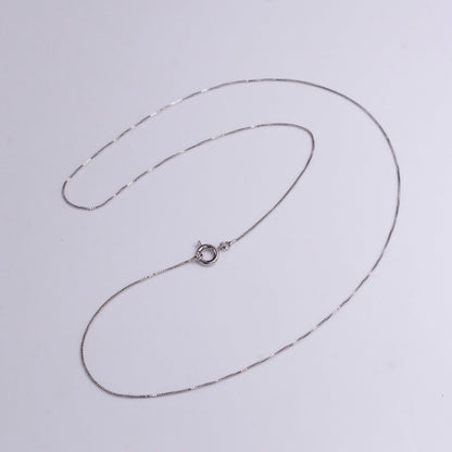 White Gold Filled 0.5mm Dainty Box Chain 17.5 Inch Chain Necklace | WA-1908 Clearance Pricing